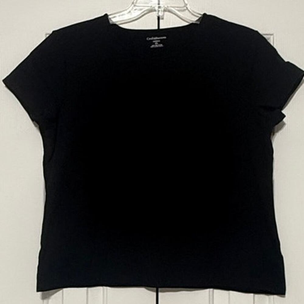 Croft & Barrow Pima Cotton Crewneck T-Shirt, Black, Size PL
